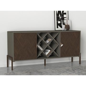 Consola, Zena Home, Linea, PAL, Gri închis/Maro
