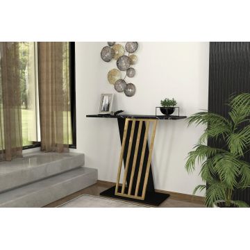 Dulap, Tera Home, Gravity, 90x76.8x29.6 cm, PAL, Negru/Auriu
