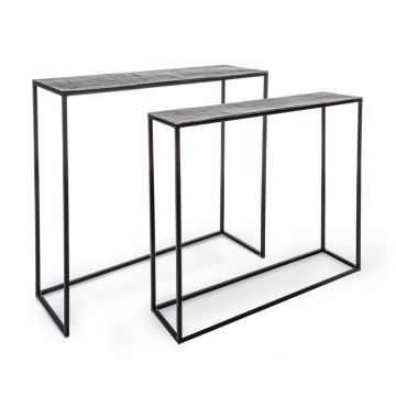 Set 2 console Tahir, Bizzotto, 100x29x82 cm, aluminiu/otel