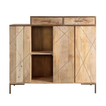 Bufet inferior Jaidev, Bizzotto, 145x40x132 cm, otel/lemn de mango