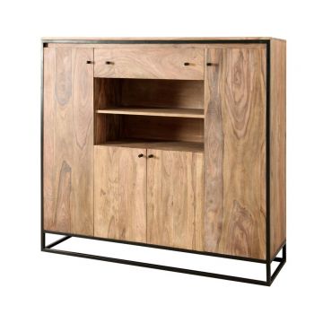 Bufet inferior Nartan, Bizzotto, 145x40x136 cm, otel/lemn de sheesham
