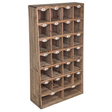 Bufet organizator cu 26 compartimente Officina A-Z, Bizzotto, 49 x 18 x 85 cm, lemn de pin