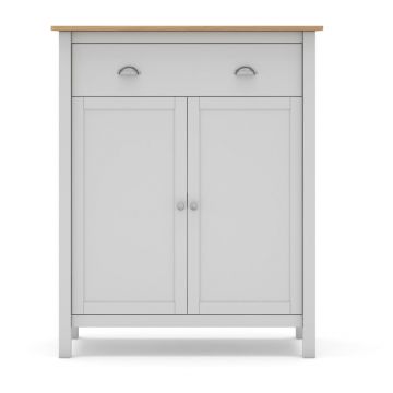 Comodă alb/natural înaltă din lemn de pin 90x110 cm Misti – Marckeric