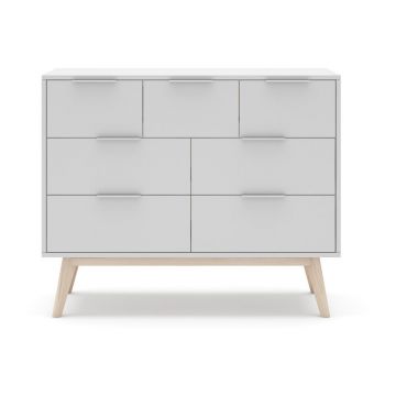 Comodă albă joasă 120x83 cm Campus – Marckeric