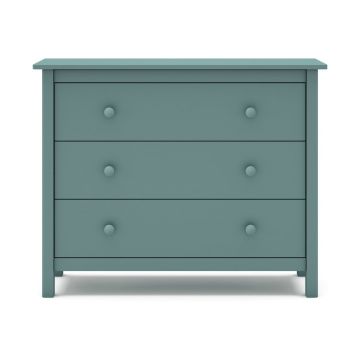 Comodă pentru copii în culoarea petrolului joasă din lemn de pin 100x80 cm Max – Marckeric