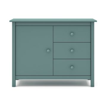 Comodă pentru copii în culoarea petrolului joasă din lemn de pin 90x80 cm Max – Marckeric