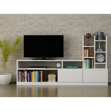 COMODA TV Dolunay - White, Alb, 164x91x25 cm