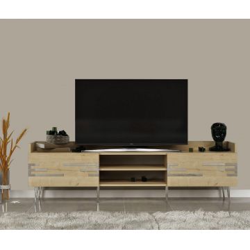Comoda Tv Magda cu 2 Usi si 2 Rafturi, 184 X 30 X 53 Cm