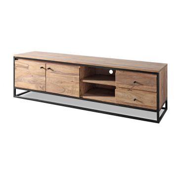 Comoda TV Nartan, Bizzotto, 175x45x50 cm, otel/lemn de sheesham