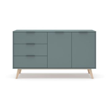 Comodă verde prăfuit 140x81x40 cm Pisco – Marckeric