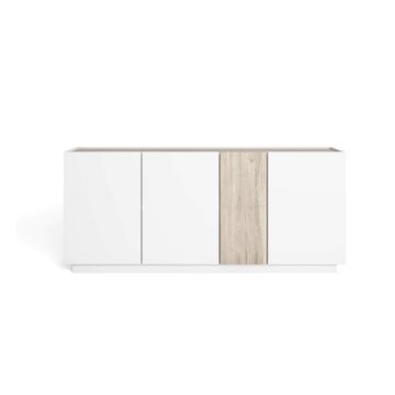 Comodă albă/în culoare naturală cu aspect de lemn de stejar 180x78 cm Udine – Marckeric