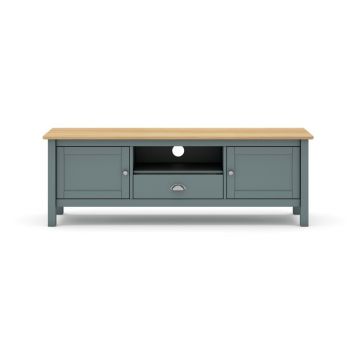 Comodă TV din lemn de pin verde cenușiu/natural 158x53 cm Misti – Marckeric