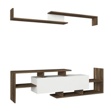 Set mobilier TV alb/maro 154x42 cm Dream - Kalune Design