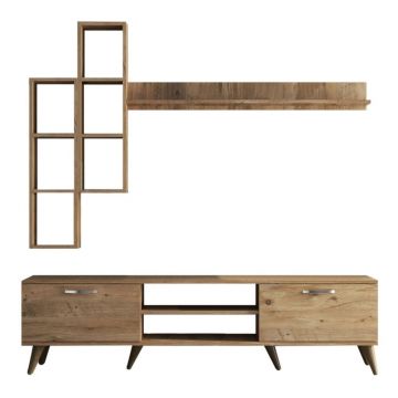 Set mobilier TV cu aspect de lemn de pin 180x48 cm Veronica - Kalune Design
