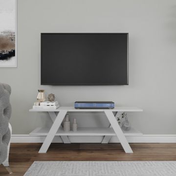 COMODA TV April T, Gri - Alb - Antracit - Nuc, 120 x 45 x 33 cm