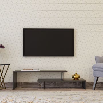 Comoda Tv Ovit, Antracit - Stejar, 120 x 45 x 30 cm