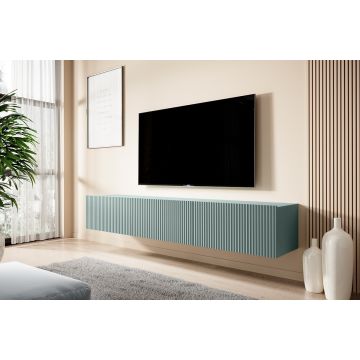 Comoda TV suspendata din pal si MDF, cu 1 sertar si 2 usi, Nicole Slim RTV 200-2K1SZ, l200xA45xH33 cm