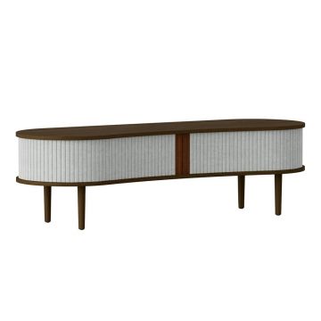 Masă TV gri/maro cu aspect de lemn de stejar 140x40 cm Audacious – UMAGE Masă TV gri/maro cu aspect de lemn de stejar 140x40 cm Audacious – UMAGE