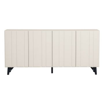 Comodă crem joasă din lemn de pin 181x85 cm Miller – WOOOD