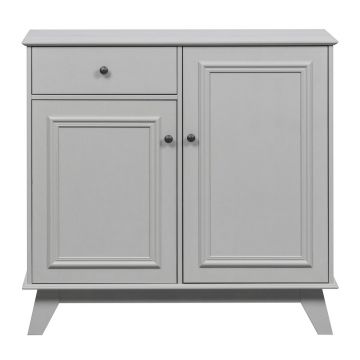 Comodă pentru copii gri deschis joasă din lemn de pin 98x93 cm Lily – WOOOD