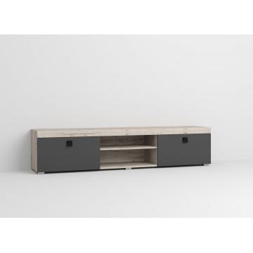 Comoda TV Gri Antracit + Stejar Gri K002 Henry