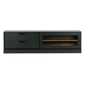 Comodă TV neagră din lemn de pin 180x50 cm James – WOOOD