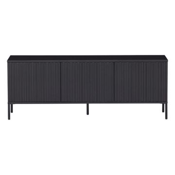 Comodă TV neagră din lemn de pin 150x56 cm Gravure – WOOOD