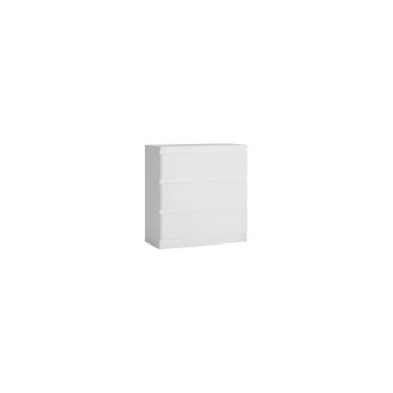 Comoda Boston BOSK11, 80x41x85.5 cm, Alb/Alb Lucios