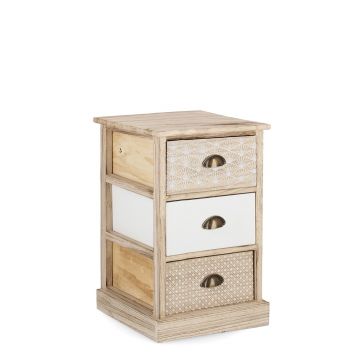 Comoda Finnley, Bizzotto, 40 x 29 x 58 cm, lemn de paulownia
