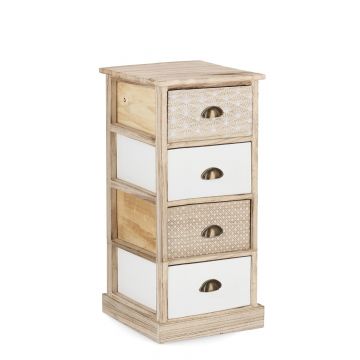 Comoda Finnley, Bizzotto, 40 x 29 x 73 cm, lemn de paulownia
