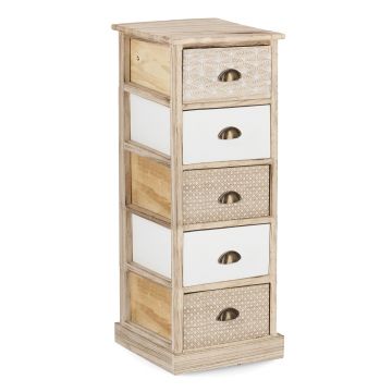 Comoda Finnley, Bizzotto, 40 x 29 x 90 cm, lemn de paulownia
