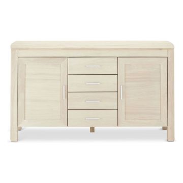 Comodă în culoare naturală joasă cu aspect de lemn de stejar 150x82 cm Paris – Furnhouse