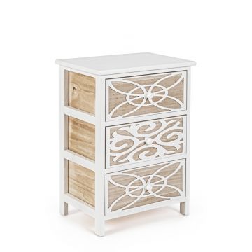 Comoda Pattern, Bizzotto, 40 x 29 x 58 cm, lemn de paulownia
