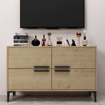 Comoda TV Ctn - Sapphire Oak, Stejar, 75x30x120 cm