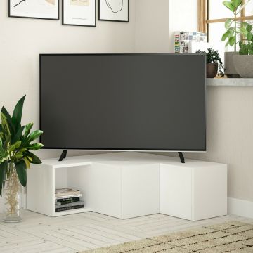Comoda TV de Colt - Compact 90x92x32 cm - Alb
