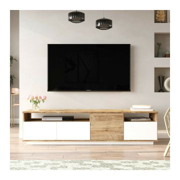 Comoda TV FR5, 180x44.5x44.6 cm - Pin Atlantic/Alb