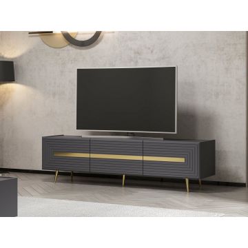 Comoda TV Jose - Anthracite, Gri, 180x49x42 cm