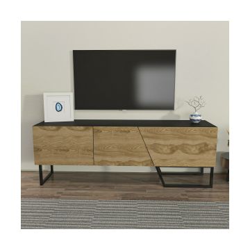 Comoda TV Parla, 150x35x50.6 cm - Negru/Stejar