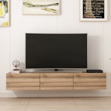 Comoda TV Rigel - Walnut, Nuc, 180x30x32 cm