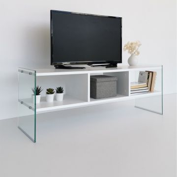 Comoda TV TV400, Alb, 35x45x120 cm