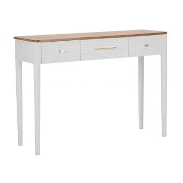 Consola, Matera, Mauro Ferretti, 107 x 37 x 80 cm, lemn frasin/lemn pin/MDF/fier, alb/maro