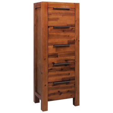 Cufăr cu sertare lemn masiv de acacia 45 x 32 x 115 cm