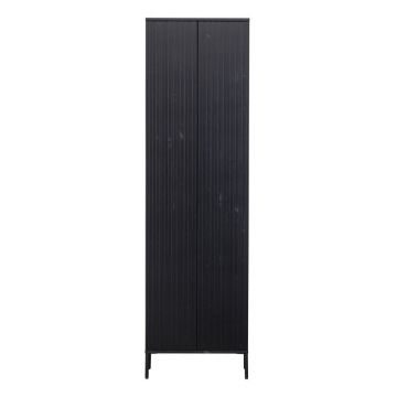 Dulap negru din lemn de pin 60x210 cm Gravure – WOOOD