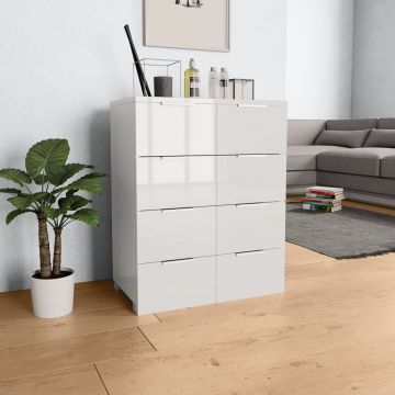 Servantă alb foarte lucios 60 x 35 x 76 cm PAL