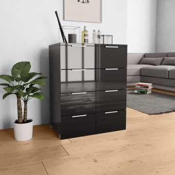 Servantă negru extralucios 60x35x76 cm PAL