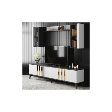 Ansamblu TV Auriu, 180x30x47 CM - Antracit/Alb