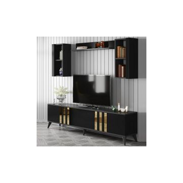 Ansamblu TV Auriu, 180x30x47 CM - Antracit/Negru
