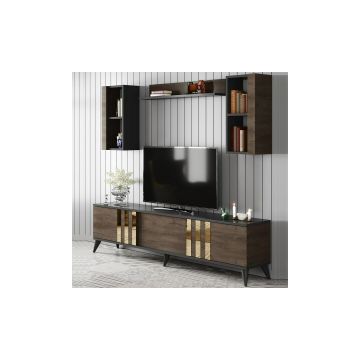 Ansamblu TV Auriu, 180x30x47 CM - Antracit/Nuc