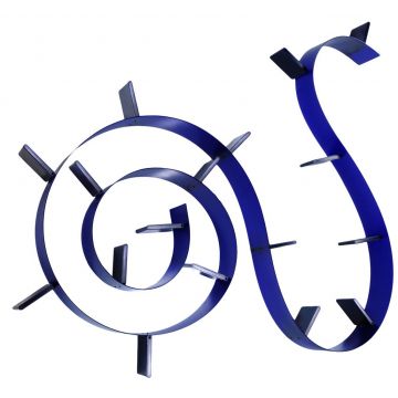 Biblioteca Kartell Bookworm design Ron Arad 17 rafturi 820cm albastru cobalt