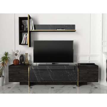 Biblioteca pentru Living Luxury Edition UnicUtil , 180 x 32 x 115 cm,  Negru